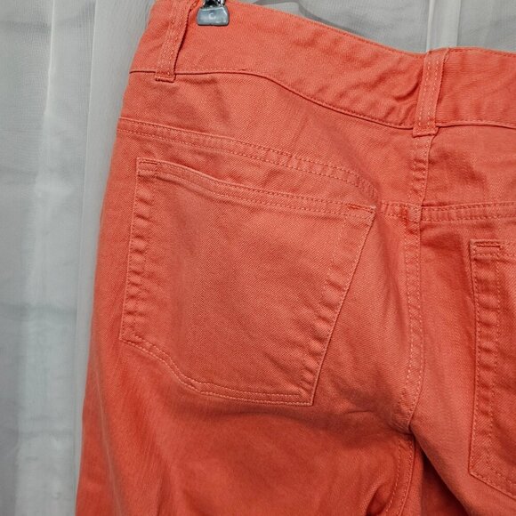 Chaps Sherbert Orange Cropped Denim Jeans Colorful Casual 12 - Picture 9 of 13